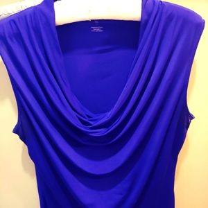 Sleeveless Shell top with cowl neck